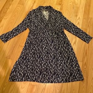 Soma casual, blue, black and white three-quarter sleeve dress